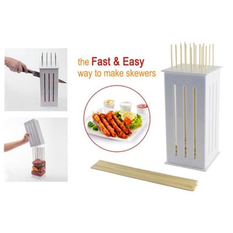 kebab maker box with stainless steel skewers|extra long stainless steel skewers.